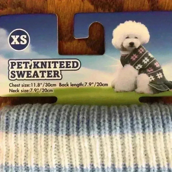 ๐ 6/$60, NWT, Dog Sweater Dress, Grey/Blue/White, Size XSmall - Picture 2 of 4